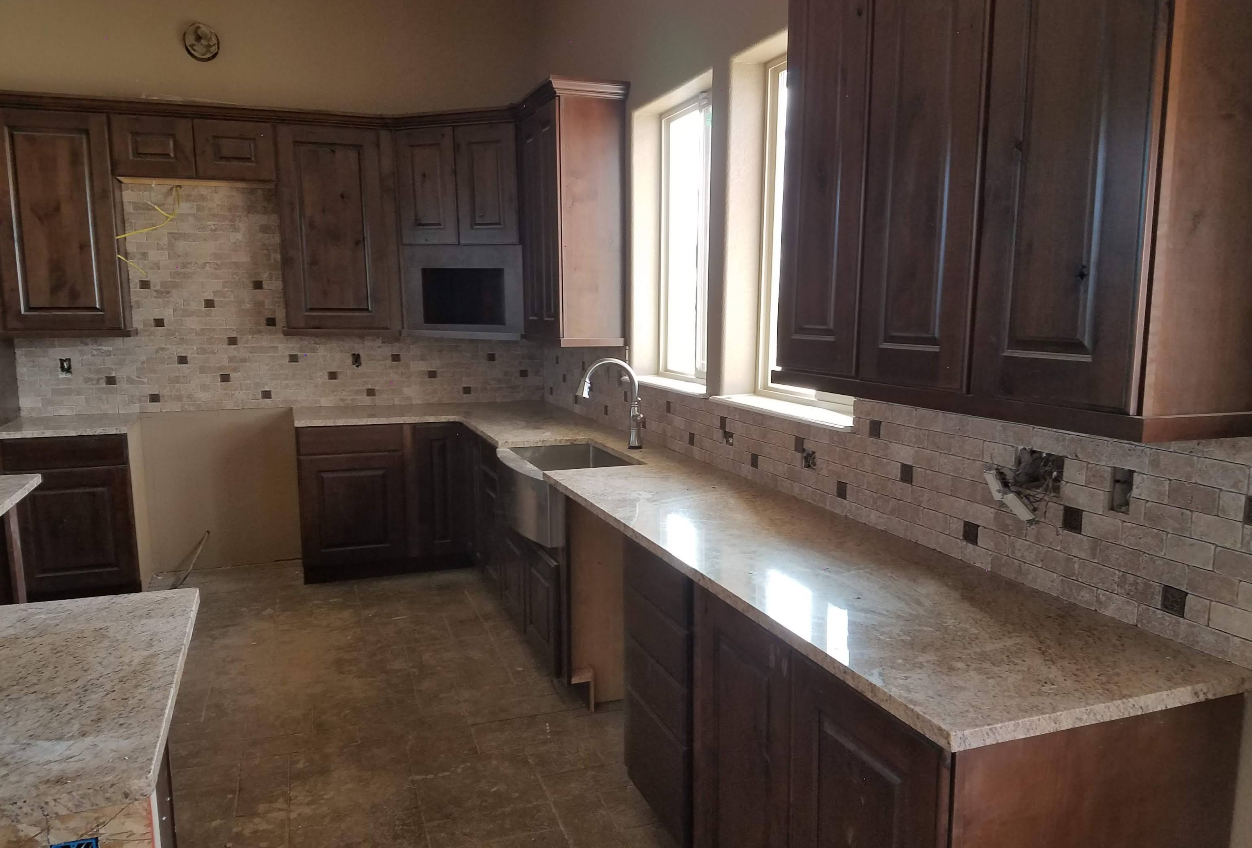 Tile installation detail photo